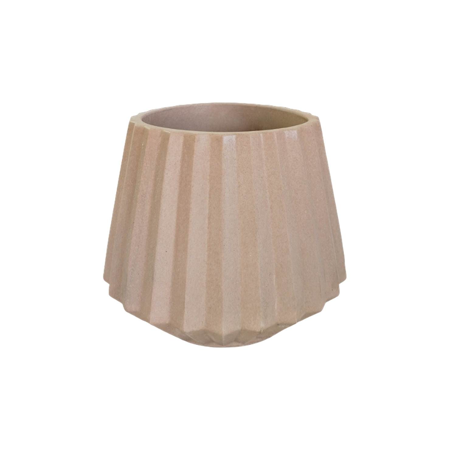 Matera de mesa Salma Café 12x11cm de Cemento Conica de 0.4 Litros - Jardineria | Bylmo