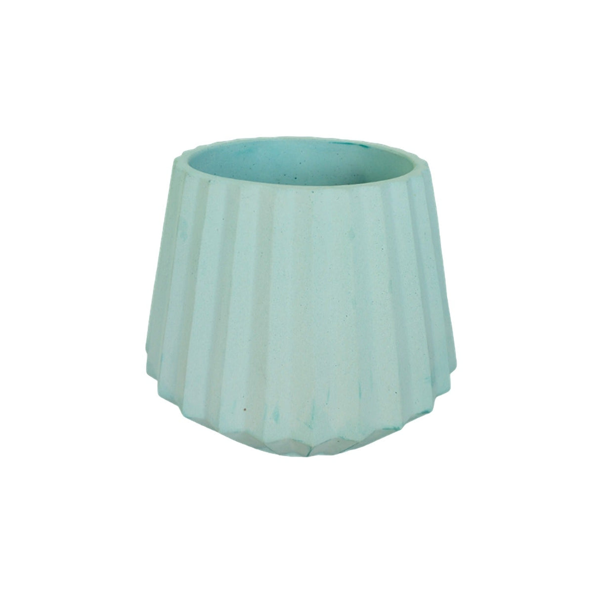 Matera de mesa Salma Aguamarina 12x11cm de Cemento Conica de 0.4 Litros - Jardineria | Bylmo