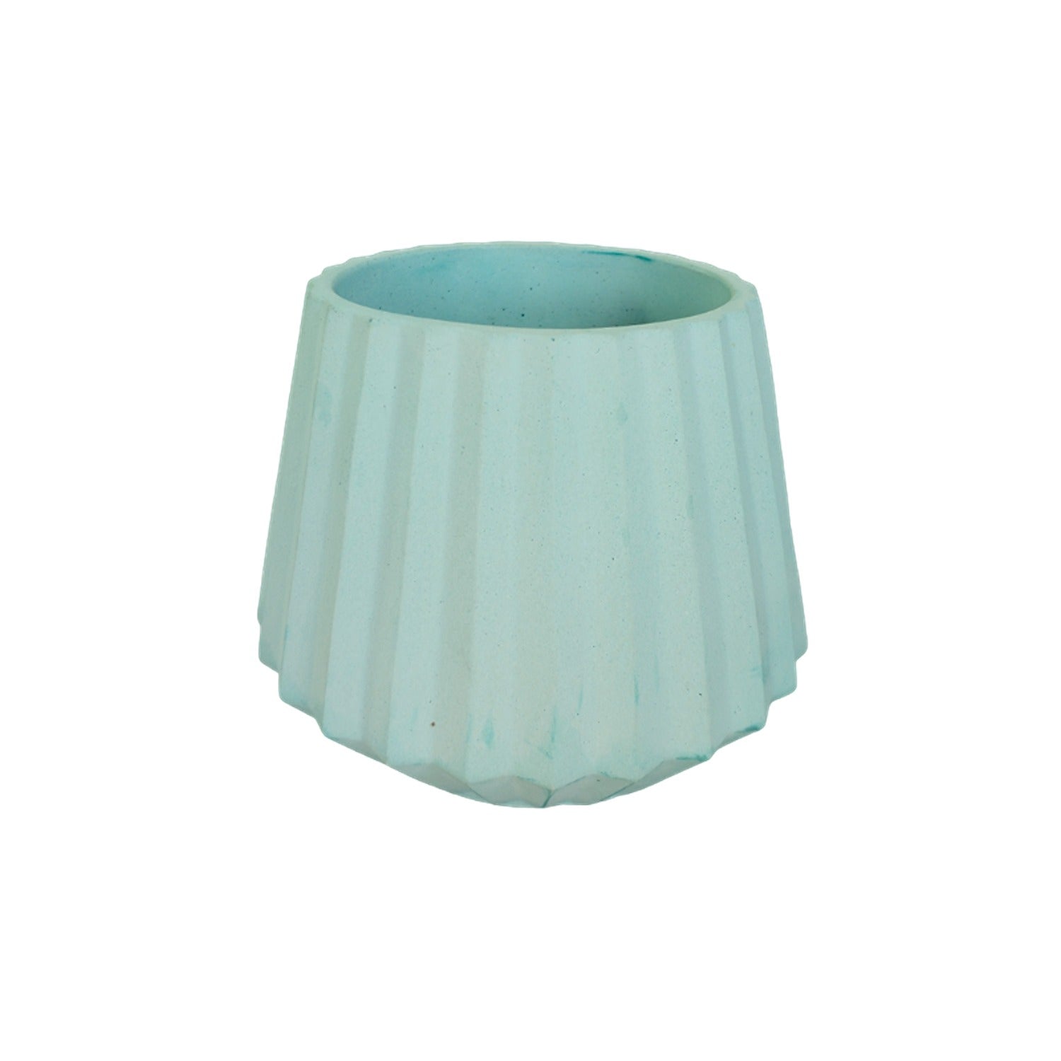 Matera de mesa Salma Aguamarina 12x11cm de Cemento Conica de 0.4 Litros - Jardineria | Bylmo