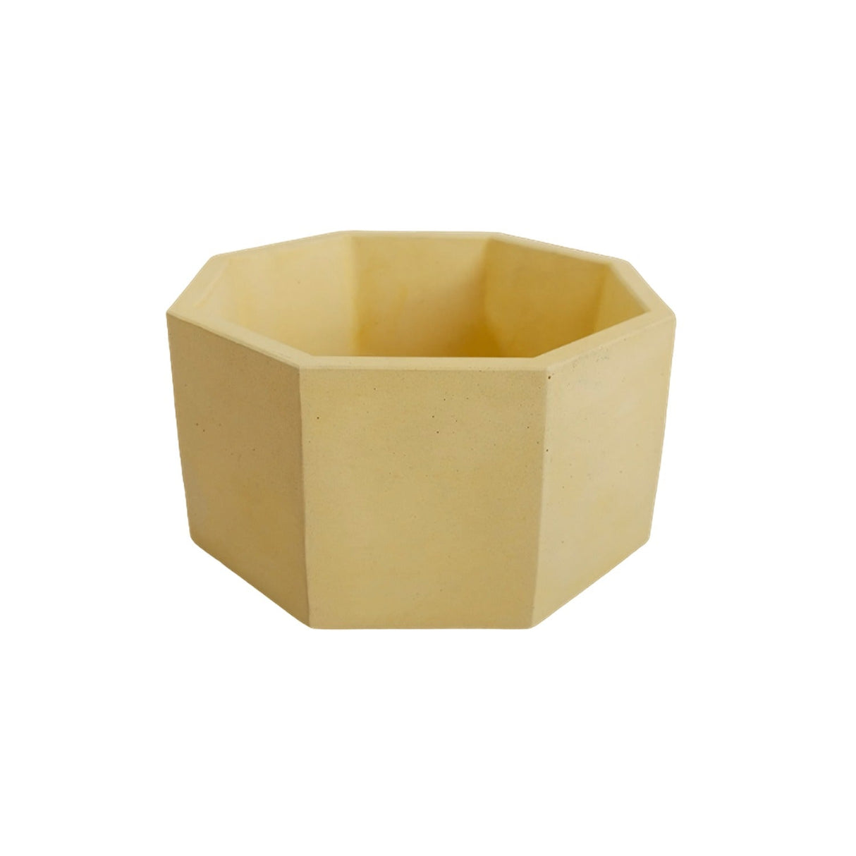 Matera de mesa Terrario Amarillo 18x9cm de Cemento Octagonal de 3.5 Litros - Jardineria | Bylmo
