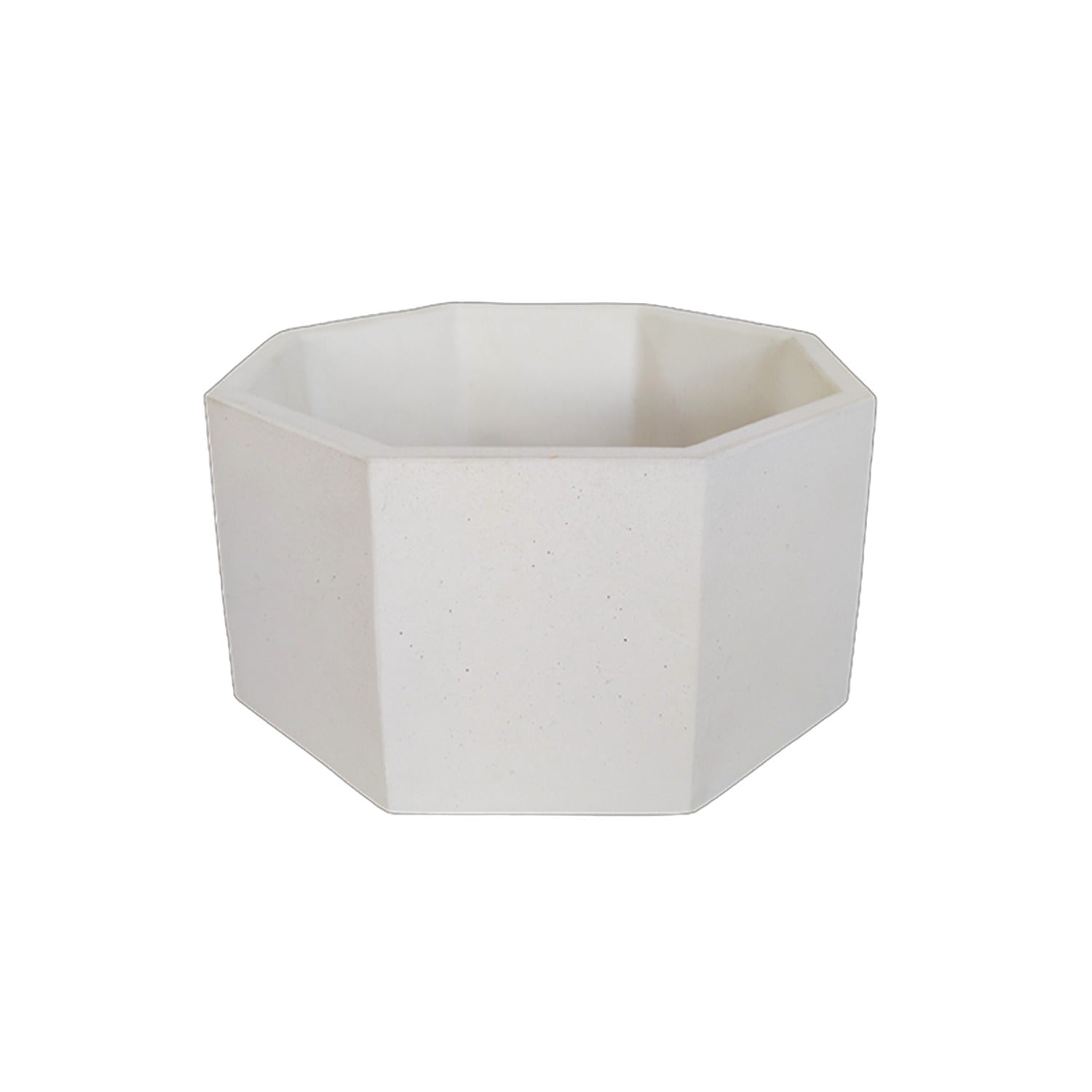 Matera de mesa Terrario Amarillo 18x9cm de Cemento Octagonal de 3.5 Litros - Jardineria | Bylmo