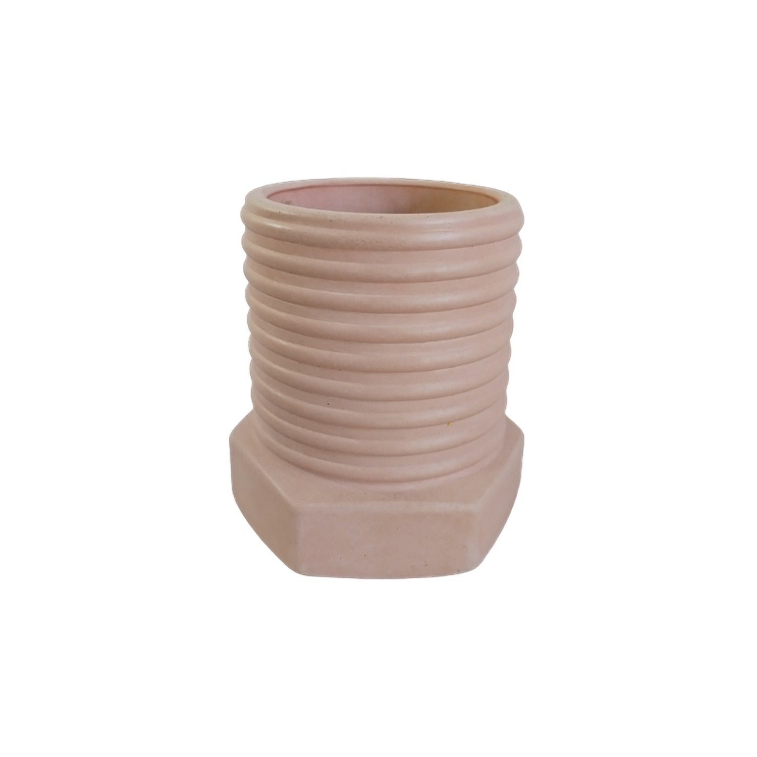 Matera de mesa Tornillo Palo de Rosa 10x10cm de Cemento Circular de 0.8 Litros - Jardineria | Bylmo
