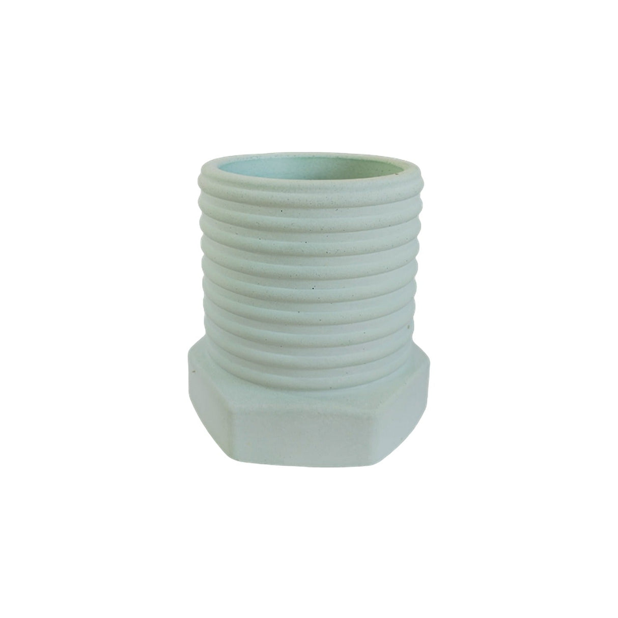 Matera de mesa Tornillo Verde Menta 10x10cm de Cemento Circular de 0.8 Litros - Jardineria | Bylmo