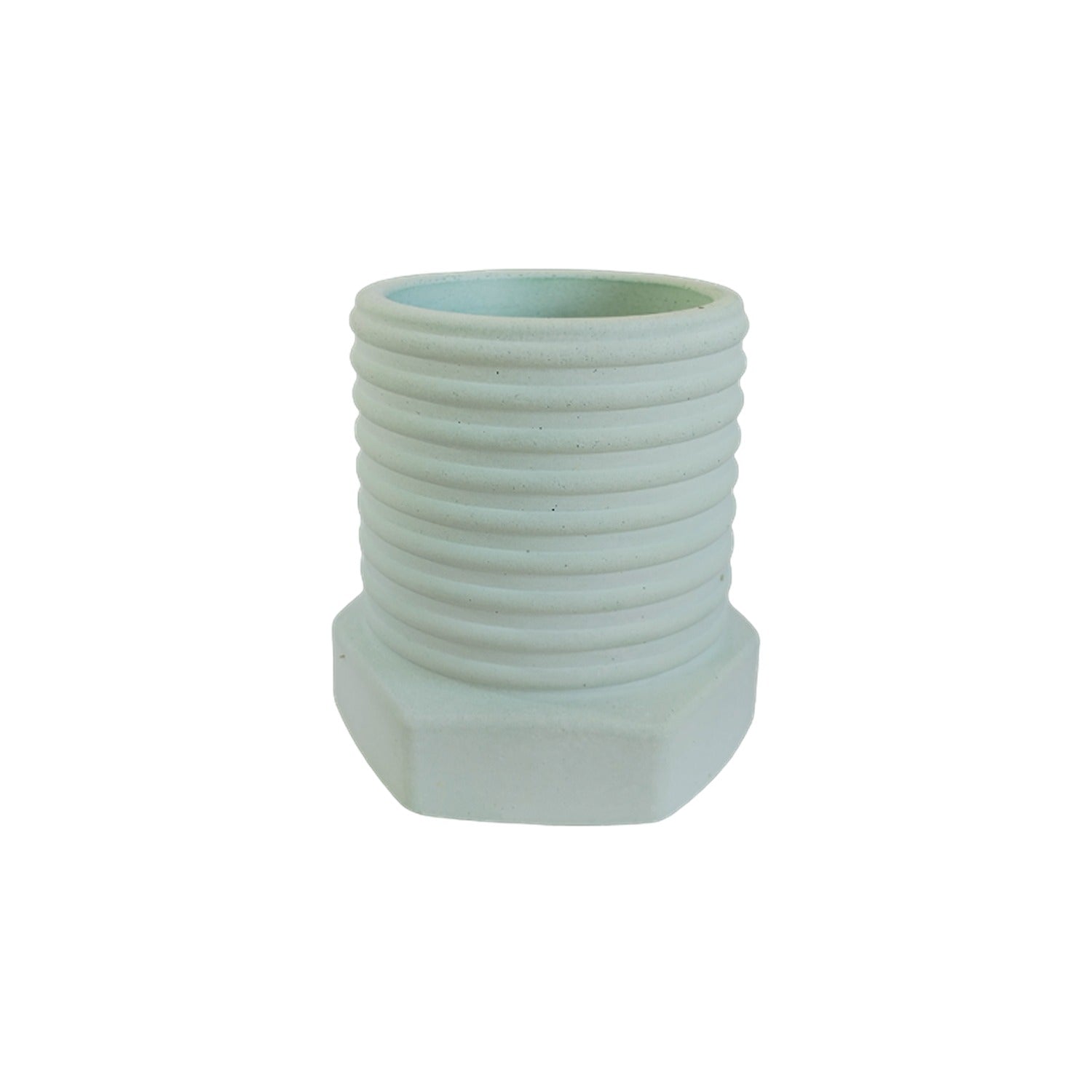 Matera de mesa Tornillo Verde Menta 10x10cm de Cemento Circular de 0.8 Litros - Jardineria | Bylmo