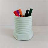 Matera de mesa Tornillo Verde Menta 10x10cm de Cemento Circular de 0.8 Litros - Jardineria | Bylmo