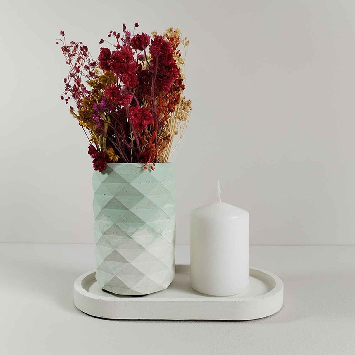 Florero Frida Blanco y Verde Menta 6 cm Minimalista - Jardineria | Bylmo