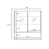 Gabinete Jaspe Blanco 60 cm con Dos Puertas y Espejo - Gabinetes | Bylmo