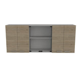 Mueble Superior de Cocina Rovere y Blanco 150x60cm con Seis Puertas con Locero - Cocinas | Bylmo