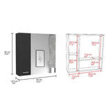 Gabinete de Baño Barcelona Wengue 60x60cm Cuadrado con Espejo y con Dos Entrepaños - Gabinetes | Bylmo