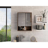 Gabinete de Baño Eco Coñac 46.5x60cm Cuadrado con Espejo y con Dos Entrepaños - Gabinetes | Bylmo