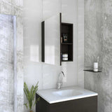 Gabinete de Baño Lumo Wengue 40x50.5cm Cuadrado con Espejo y con Un Entrepaño - Gabinetes | Bylmo