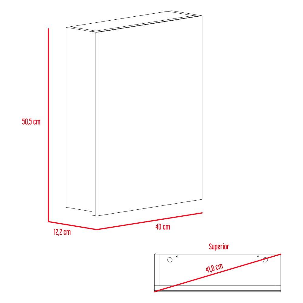 Gabinete de Baño Lumo Wengue 40x50.5cm Cuadrado con Espejo y con Un Entrepaño - Gabinetes | Bylmo