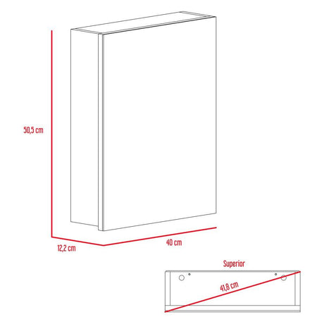 Gabinete de Baño Lumo Wengue 40x50.5cm Cuadrado con Espejo y con Un Entrepaño - Gabinetes | Bylmo
