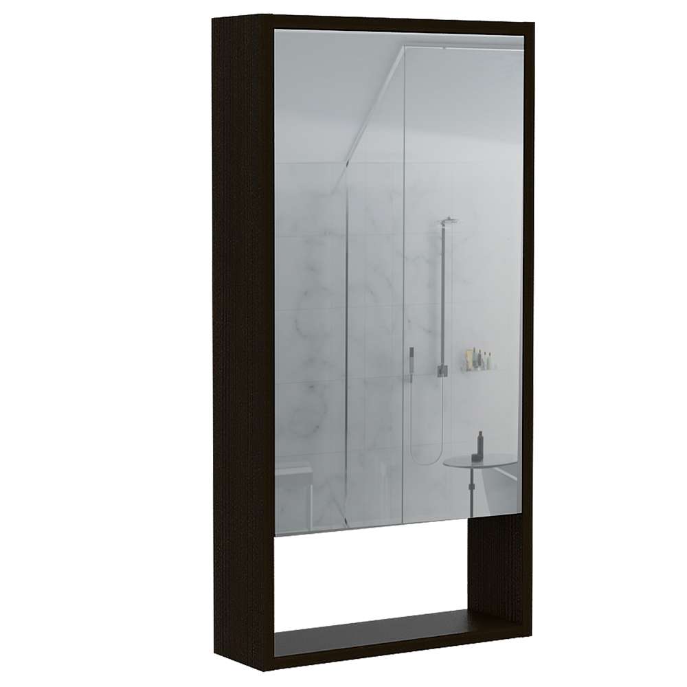 Gabinete Marianna Wengue 45 cm con Espejo y Entrepaño - Gabinetes | Bylmo