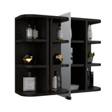 Gabinete de Baño Milan Wengue 60x50cm Cuadrado con Espejo y con Cuatro Entrepaños - Gabinetes | Bylmo