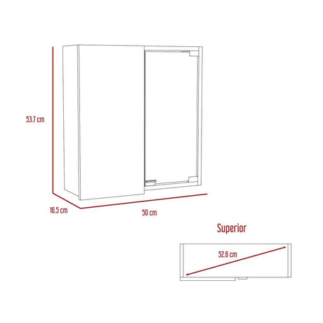 Gabinete de Baño Miro Rovere 50x53.7cm Cuadrado con Espejo y con Tres Entrepaños - Gabinetes | Bylmo