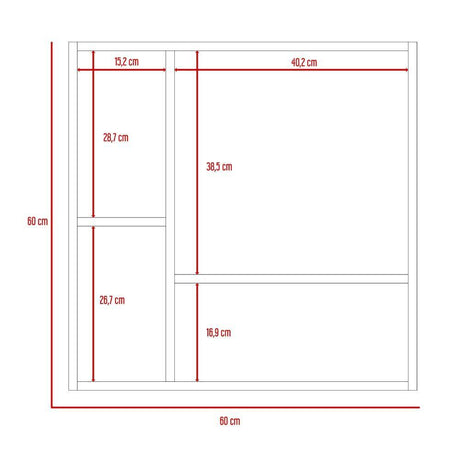 Gabinete de Baño Sines Wengue 60x60cm Cuadrado con Espejo y con Dos Entrepaños - Gabinetes | Bylmo