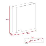 Gabinete de Baño Sines Wengue 60x60cm Cuadrado con Espejo y con Dos Entrepaños - Gabinetes | Bylmo