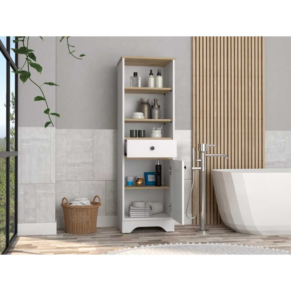 Mueble St Cloud Duna y Blanco 44 cm con Un Cajón y Una Puerta - Gabinetes | Bylmo