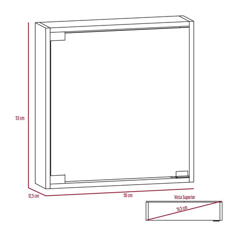Gabinete de Baño Toledo Gales 50x53cm Cuadrado con Espejo y con Dos Entrepaños - Gabinetes | Bylmo