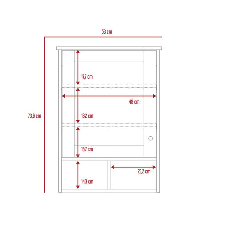 Gabinete de Baño Viña Blanco 53x73.6cm Cuadrado con Espejo y con Tres Entrepaños - Gabinetes | Bylmo