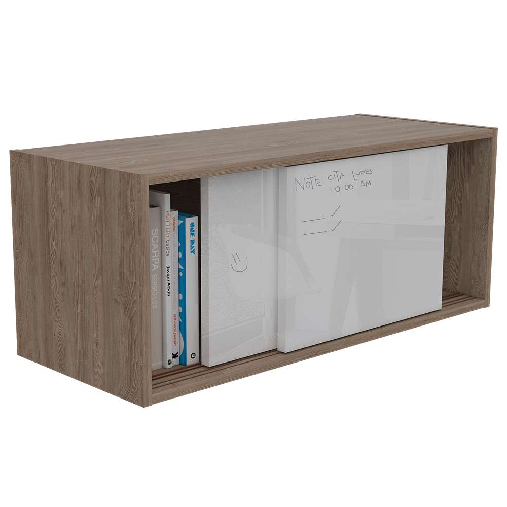 Gabinete de Baño Note Miel y Blanco 81x33cm Rectangular sin Entrepaños - Gabinetes | Bylmo