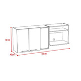 Mueble Superior de Cocina Gina Blanco y Rovere 150x60.2cm con Dos Puertas con Locero y con Espacio para Microondas - Cocinas | Bylmo