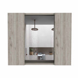 Gabinete de Baño Artemisa Ceniza 60x50cm Cuadrado con Espejo y con Cuatro Entrepaños - Gabinetes de Baño | Bylmo