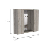Gabinete de Baño Artemisa Ceniza 60x50cm Cuadrado con Espejo y con Cuatro Entrepaños - Gabinetes de Baño | Bylmo