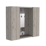 Gabinete de Baño Artemisa Ceniza 60x50cm Cuadrado con Espejo y con Cuatro Entrepaños - Gabinetes de Baño | Bylmo