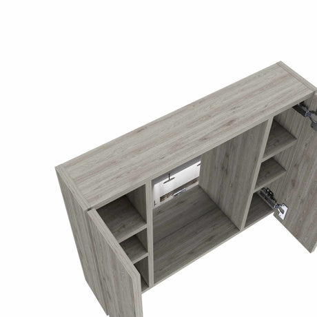 Gabinete de Baño Artemisa Ceniza 60x50cm Cuadrado con Espejo y con Cuatro Entrepaños - Gabinetes de Baño | Bylmo