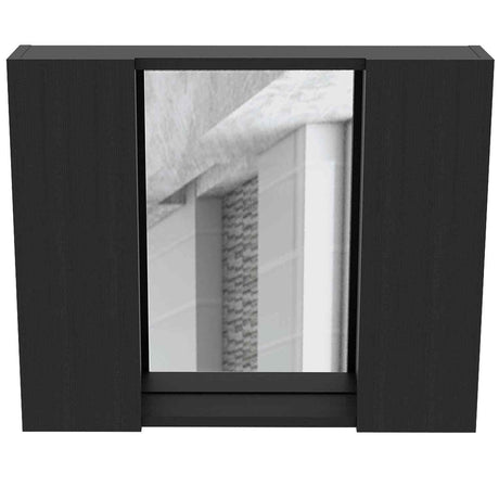 Gabinete de Baño Artemisa Wengue 60x50cm Cuadrado con Espejo y con Cuatro Entrepaños - Gabinetes de Baño | Bylmo