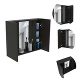 Gabinete de Baño Artemisa Wengue 60x50cm Cuadrado con Espejo y con Cuatro Entrepaños - Gabinetes de Baño | Bylmo