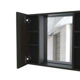 Gabinete de Baño Artemisa Wengue 60x50cm Cuadrado con Espejo y con Cuatro Entrepaños - Gabinetes de Baño | Bylmo