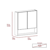 Gabinete de Baño Jaspe Ceniza 60x63cm Cuadrado con Espejo y con Tres Entrepaños - Gabinetes de Baño | Bylmo
