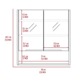 Gabinete de Baño Jaspe Ceniza 60x63cm Cuadrado con Espejo y con Tres Entrepaños - Gabinetes de Baño | Bylmo