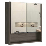 Gabinete de Baño Jaspe Ceniza 60x63cm Cuadrado con Espejo y con Tres Entrepaños - Gabinetes de Baño | Bylmo