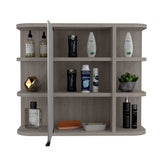 Gabinete de Baño Milan Ceniza 60x50cm Cuadrado con Espejo y con Cuatro Entrepaños - Gabinetes de Baño | Bylmo