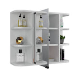Gabinete de Baño Milan Blanco 60x50cm Cuadrado con Espejo y con Cuatro Entrepaños - Gabinetes | Bylmo