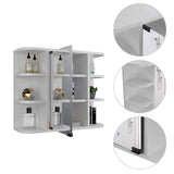 Gabinete de Baño Milan Blanco 60x50cm Cuadrado con Espejo y con Cuatro Entrepaños - Gabinetes | Bylmo