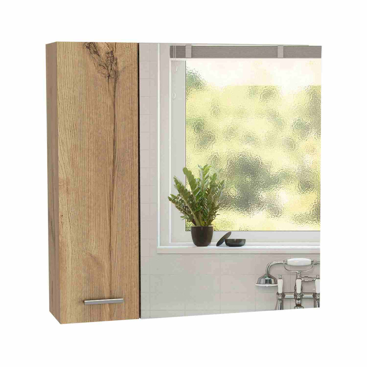 Gabinete de Baño Sines Duna 60x60cm Cuadrado con Espejo y con Dos Entrepaños - Gabinetes de Baño | Bylmo