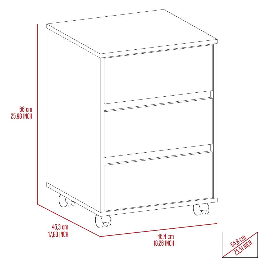 Archivador Artemisa Wengue 47 cm con Rodachines - Escritorios y Archivadores | Bylmo
