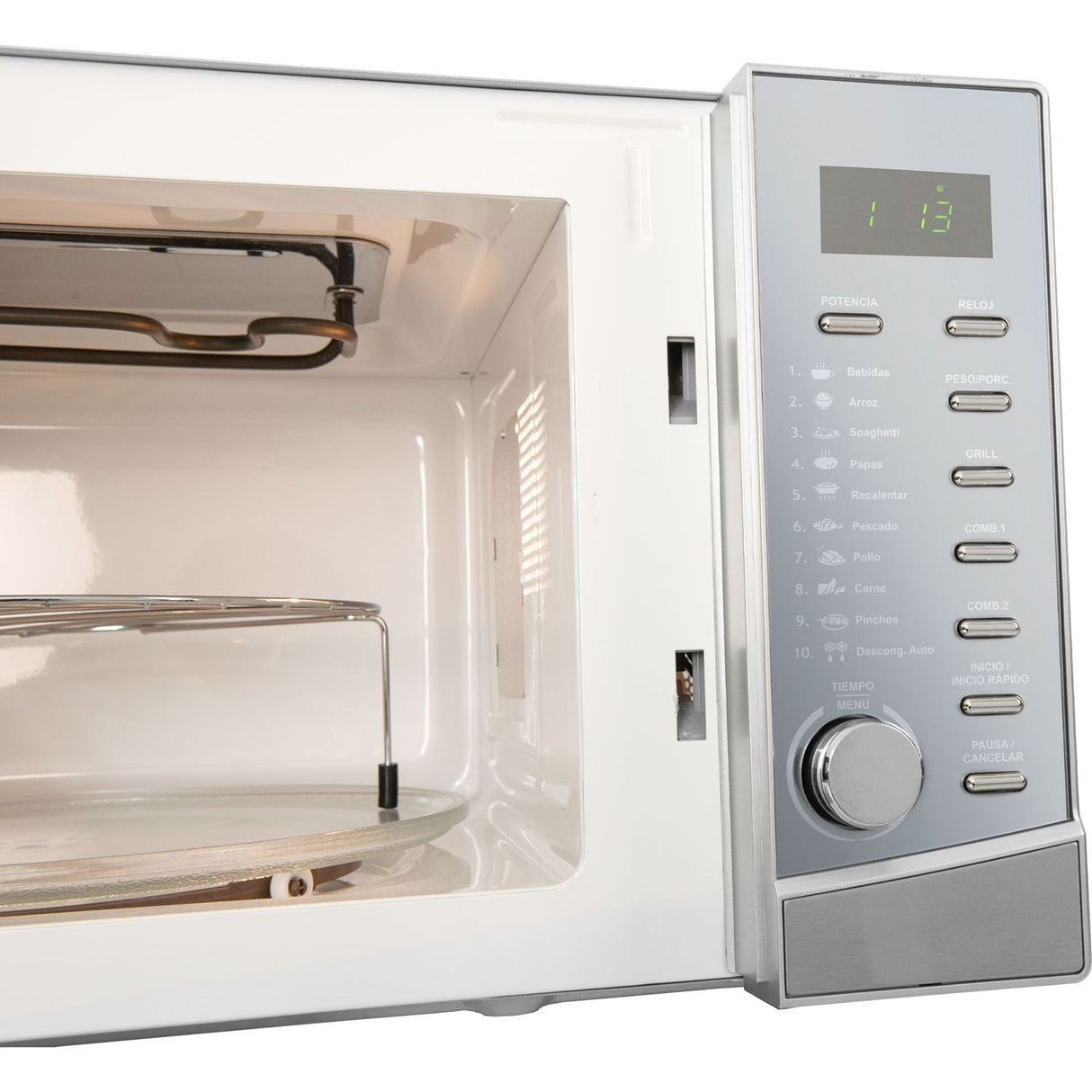 Horno Microondas Challenger Gris 53.5x41cm De Sobreponer y de 31 Litros - Cocinas | Bylmo