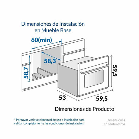 Horno de Empotrar Mixto Challenger Negro 60x60cm 53 Litros - Electrodomesticos | Bylmo