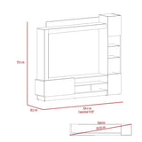 Centro de Entretenimiento Nizza Duna y Taupe 204x175.4cm para TV Hasta 65 Pulgadas y con Nueve Compartimientos - Muebles para TV | Bylmo