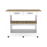 Isla de Cocina Cala Blanco y Duna 116.8x92.7cm con un Entrepaño y con Dos Comportamientos - Cocinas | Bylmo