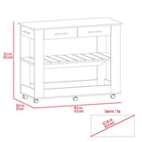 Isla de Cocina Cala Blanco y Duna 116.8x92.7cm con un Entrepaño y con Dos Comportamientos - Cocinas | Bylmo
