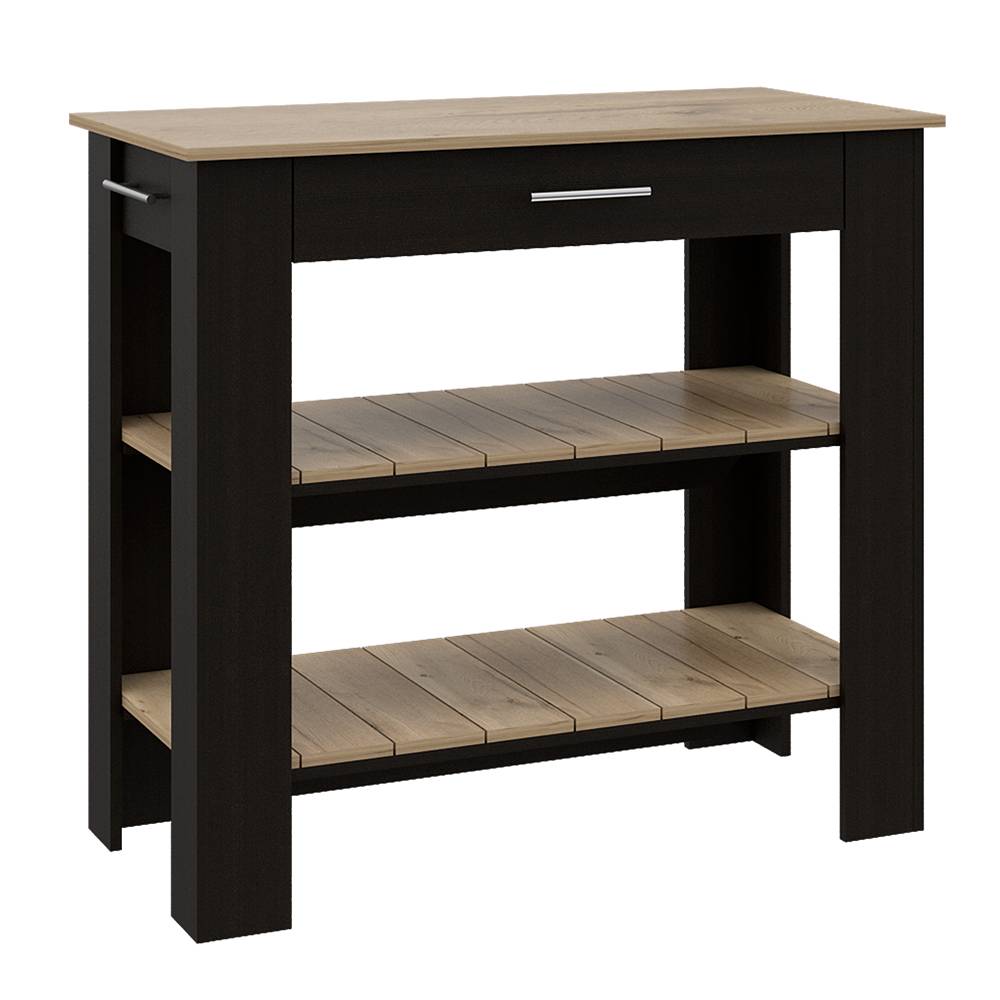 Mueble Auxiliar de Cocina Cala Wengue y Duna 101 cm con Un Cajón y Entrepaños - Muebles Organizadores | Bylmo