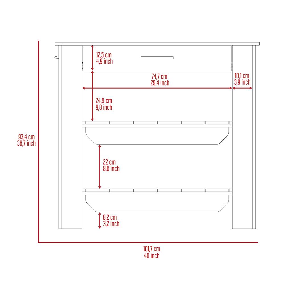 Mueble Auxiliar de Cocina Cala Wengue y Duna 101 cm con Un Cajón y Entrepaños - Muebles Organizadores | Bylmo