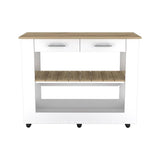 Isla de Cocina Cala Blanco y Duna 116.8x92.7cm con Dos Entrepaños y con Dos Comportamientos - Cocinas | Bylmo